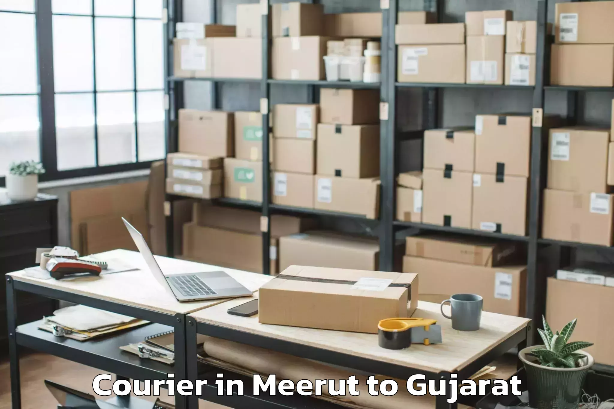 Easy Meerut to Khambhat Courier Booking